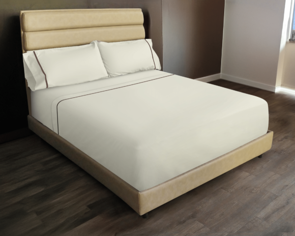 ENSEMBLE DE DRAPS PASSEPOIL BEIGE
